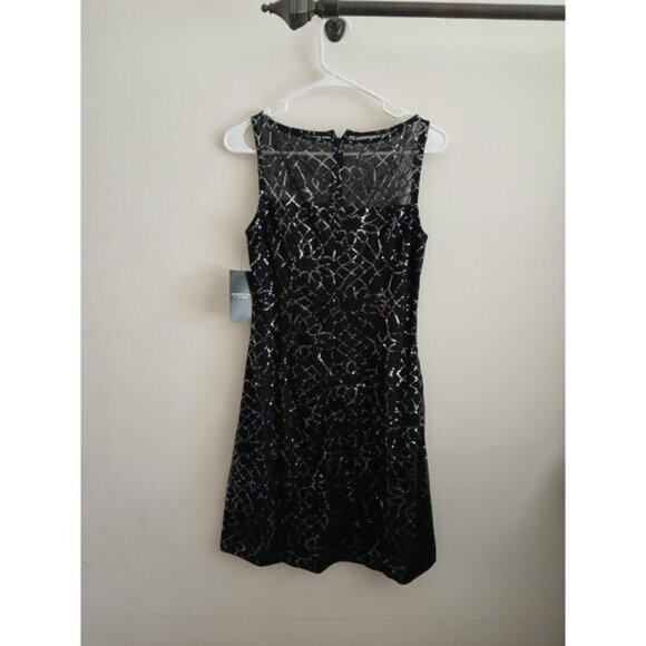 AMERICAN LIVING Black Sleeveless Sequin Dress Glam Party Evening Size 8 Nwts - Picture 5 of 7